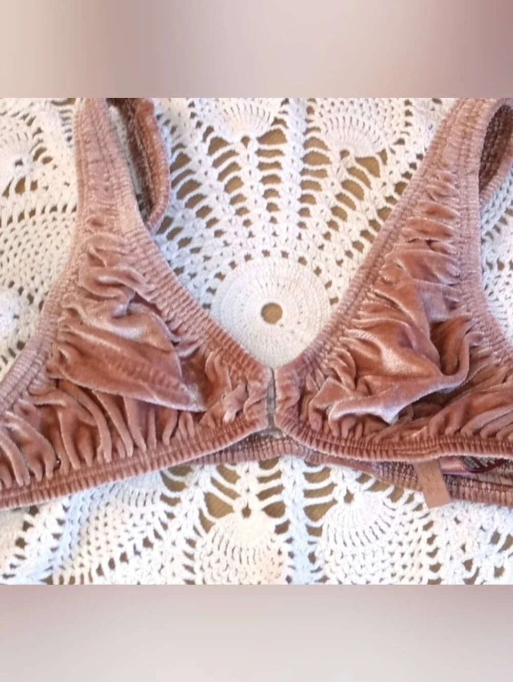 Skims Velvet Ruched Bralette Tank Top - Dusty Rose Size XS